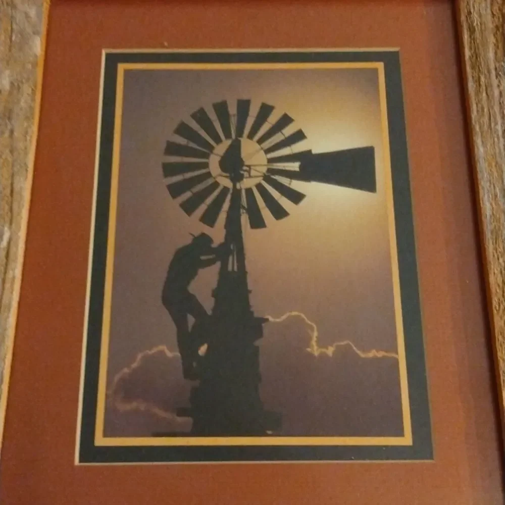 Western Cowboy Windmill Wooden Picture Frame Home Decor Accents - Picture 2 of 11